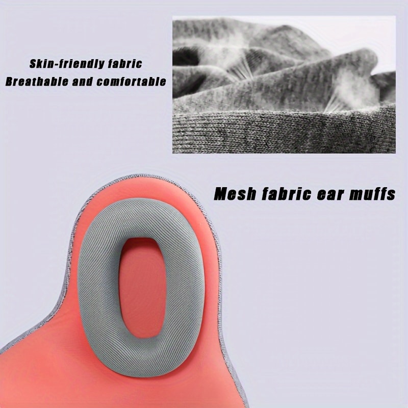 Magnetic Clasp Travel Neck Pillow With Ear Covers 3D Memory Foam UShape Neck Support 2