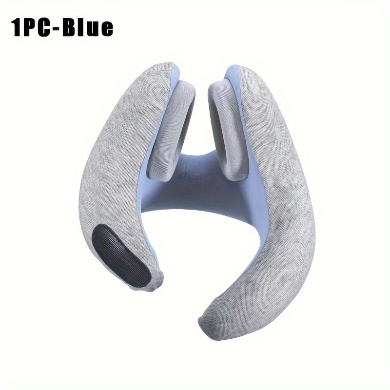 Magnetic Clasp Travel Neck Pillow With Ear Covers 3D Memory Foam UShape Neck Support 6