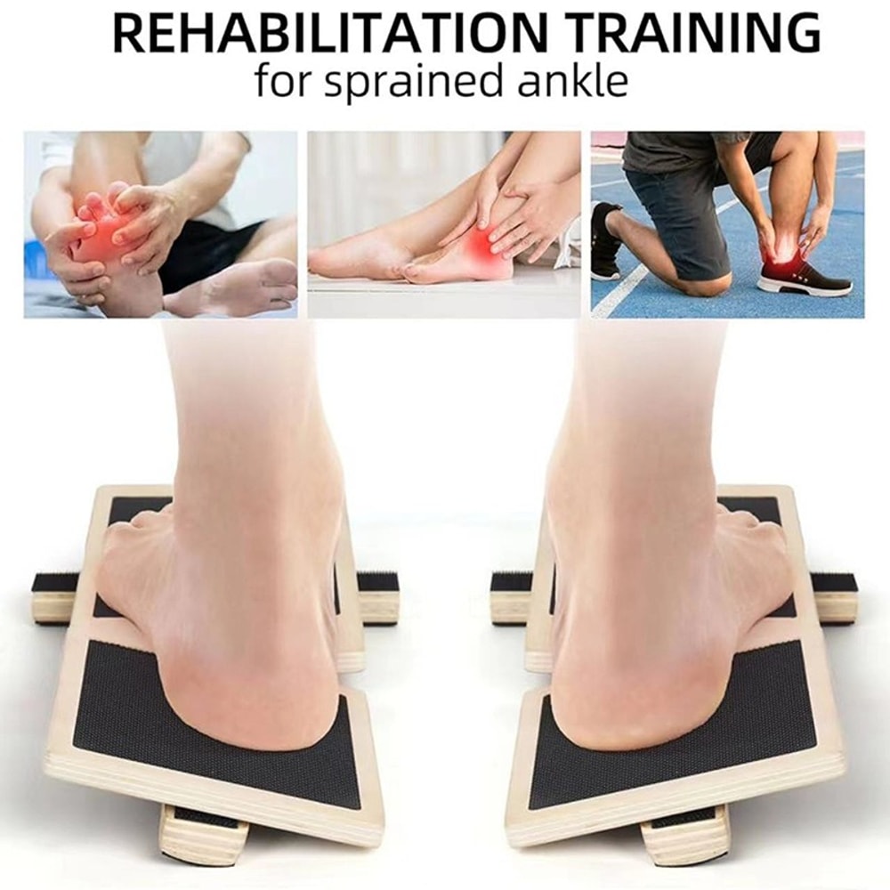 Nonslip Adjustable Balance Board For Sprained Ankle Wooden Single Leg Foot Strengthener For Rehabil 1