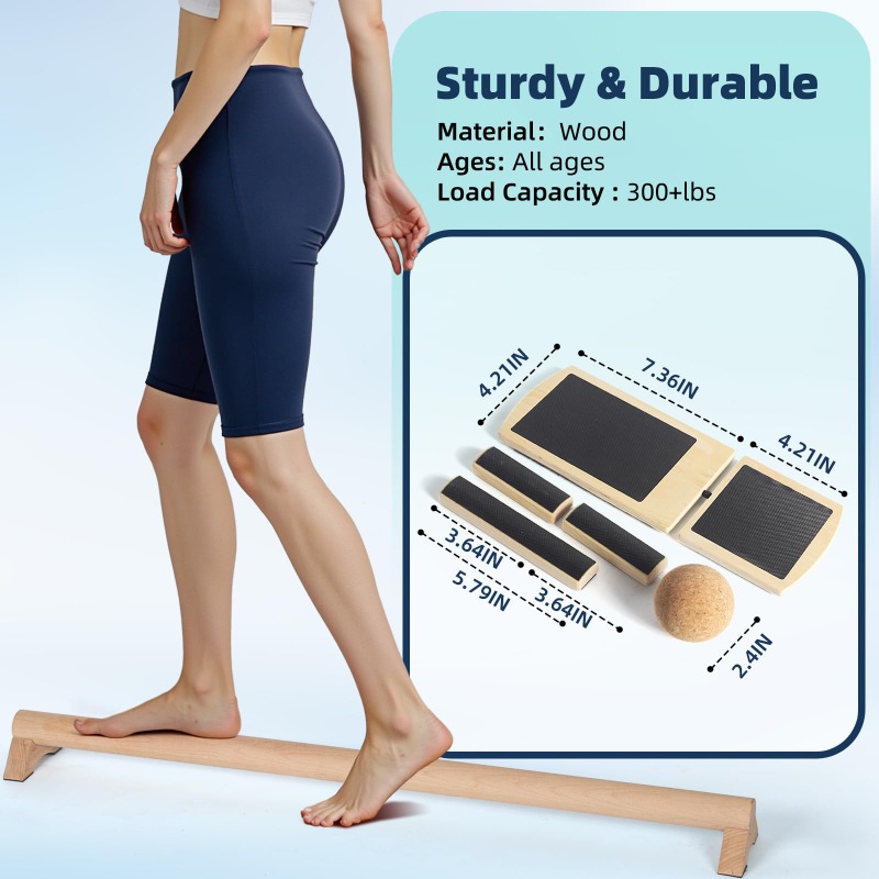 Nonslip Adjustable Balance Board For Sprained Ankle Wooden Single Leg Foot Strengthener For Rehabil 4