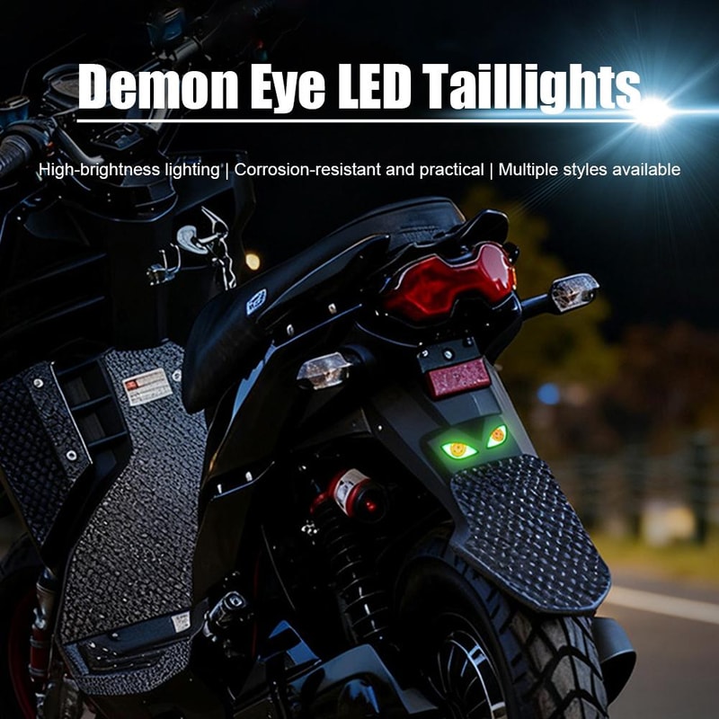 Creative Car Decoration Motorcycle LED License Plate Light Devils Eyes Tail Signal Lamp 1