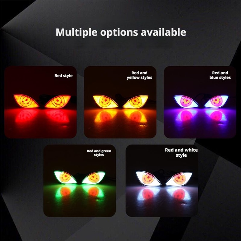 Creative Car Decoration Motorcycle LED License Plate Light Devils Eyes Tail Signal Lamp 3