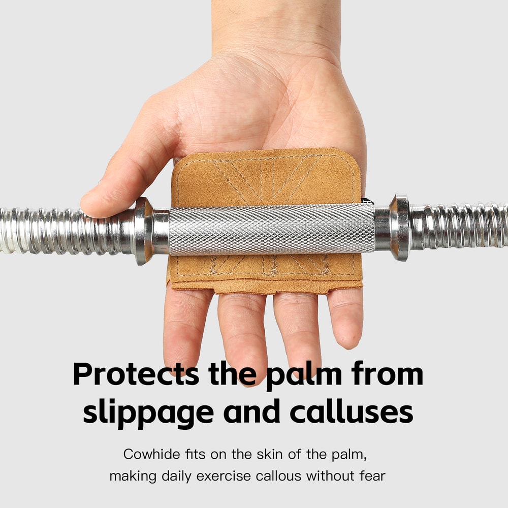 Mens And Womens Cowhide Weightlifting Gloves With Palm Protection Fitness Gymnastics And Grip Stren 5