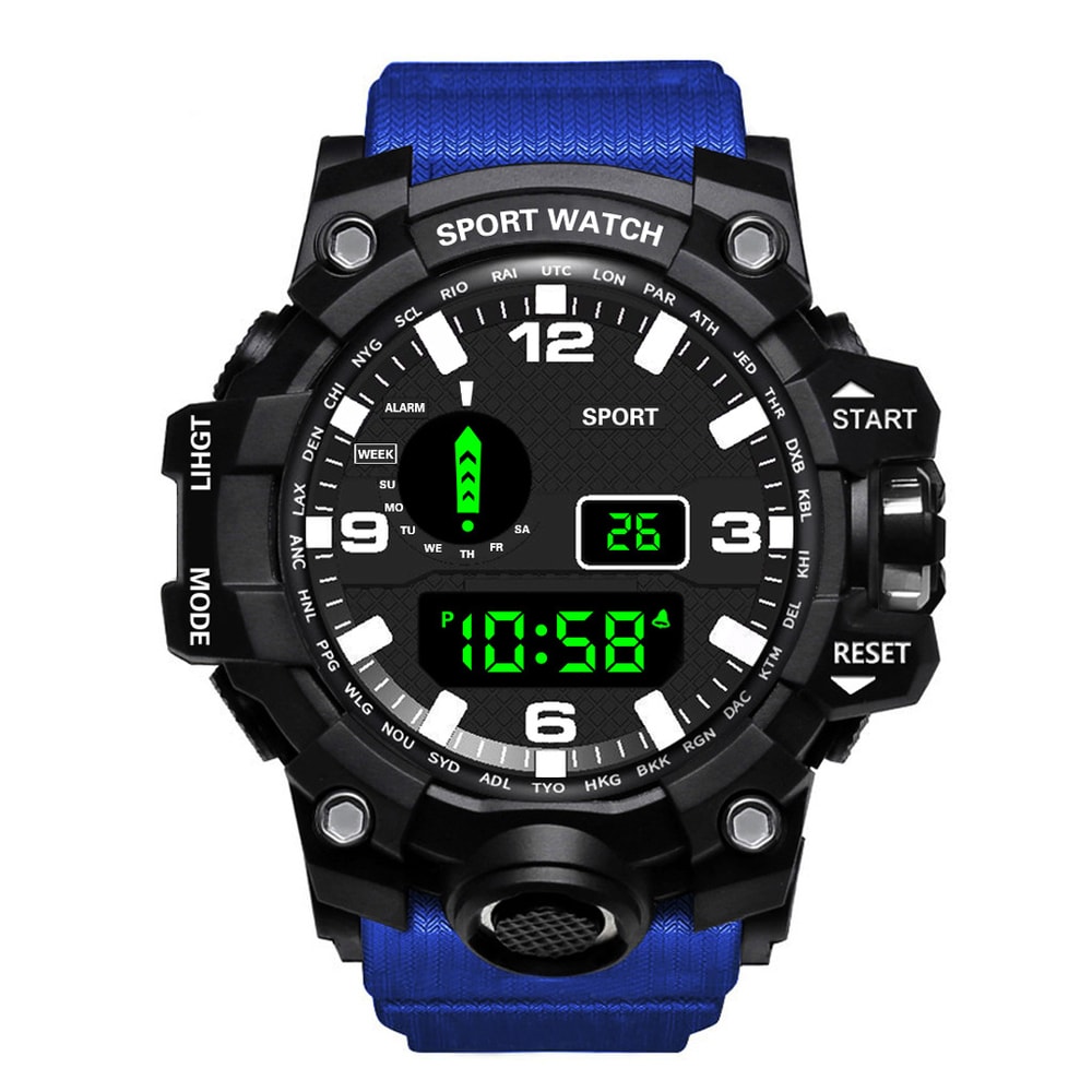 Multifunctional Waterproof Fashion Mens Sports Wristwatch With Luminous Alarm For Military Use Larg 1