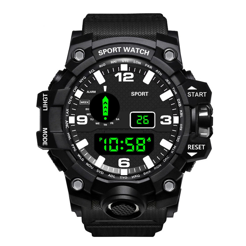 Multifunctional Waterproof Fashion Mens Sports Wristwatch With Luminous Alarm For Military Use Larg 2