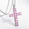Gold Multi Color Crystal Jesus Cross Pendant For Women New Fashion Necklaces Female Pendants Neckla 4