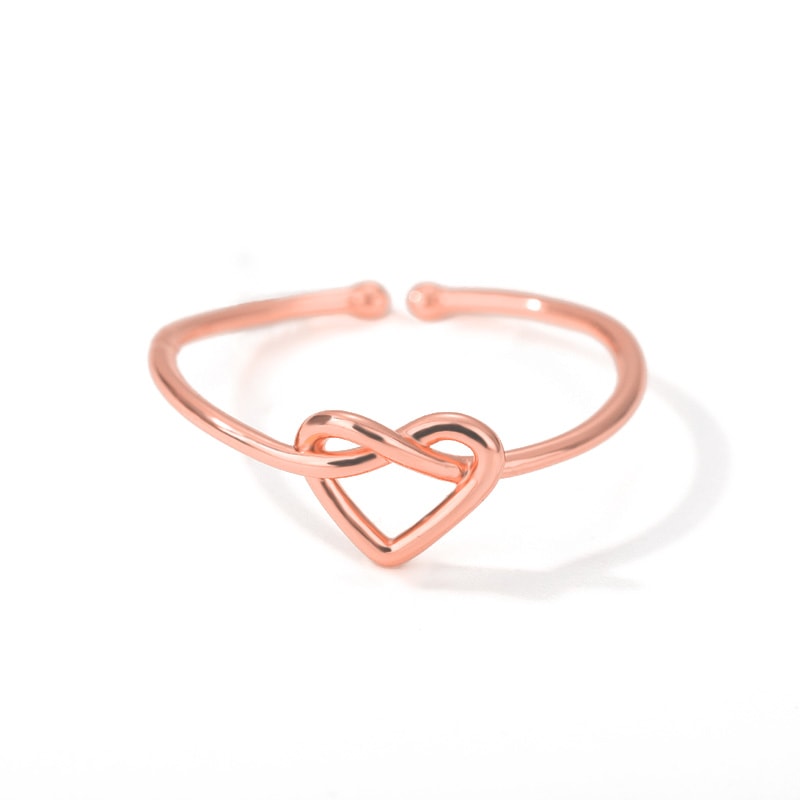 Aesthetic Stainless Steel Rings For Women Gold Color Couple Heart Ring 4