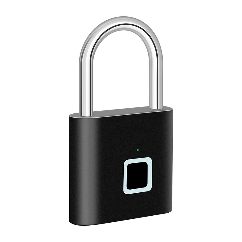 Smart Padlock Waterproof Fingerprint Lock Portable USB Charging Antitheft Zinc 5