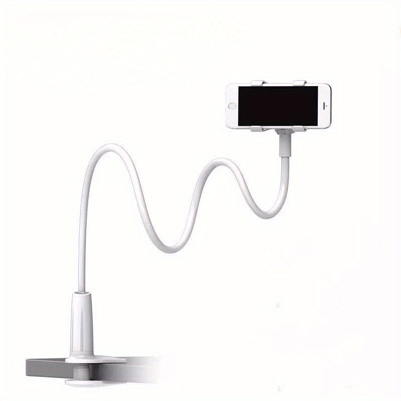 Flexible Long Arm Gooseneck Clamp Bracket, Lazy Bedside Mobile Phone Holder with Handle for Overhead Live Streaming