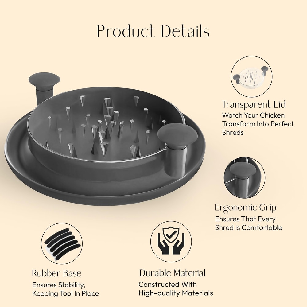 Large AntiSlip Rotating Tool For Chopping Upgraded Chicken Shredder With Transparent Cover For Chic 5