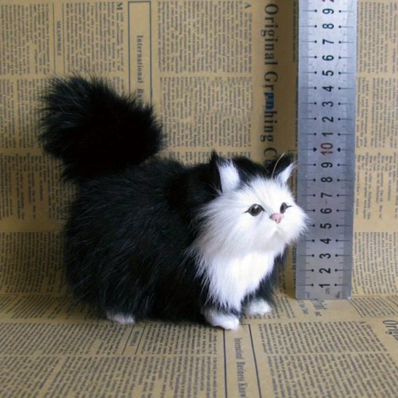 Soft Stuffed Kitten Model Cute Simulation Cat Plush Toy Realistic Fake Cat Animal For Kids Girls Bi 5