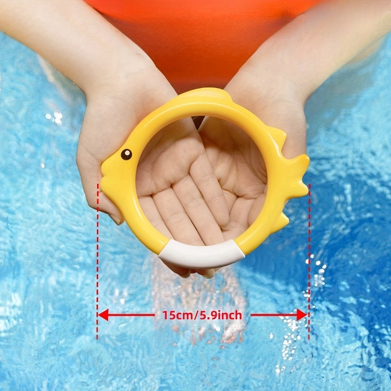 Floatable PVC Pool Toys Diving Rings Set Underwater Swim Training Gear With FishShaped Rings 2