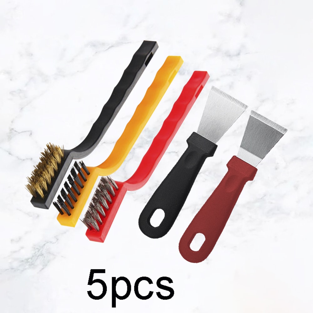 Kitchen Brush Set With Gas Stove Scraper Wire Brush For Cleaning Oil And Dirt On Cooktops 0