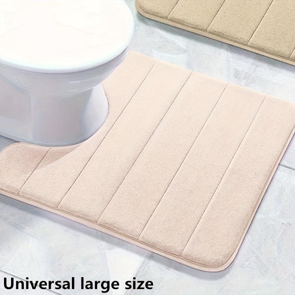 Super Absorbent Bathroom Carpet Ushaped Toilet Mat AntiSkid Memory Foam Bath Mat 5