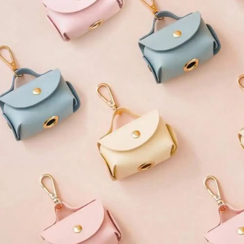 Portable Dog Poop Bag Organizer Stylish Faux Leather Pet Poop Bag Holder With Dispenser For Dogs 0