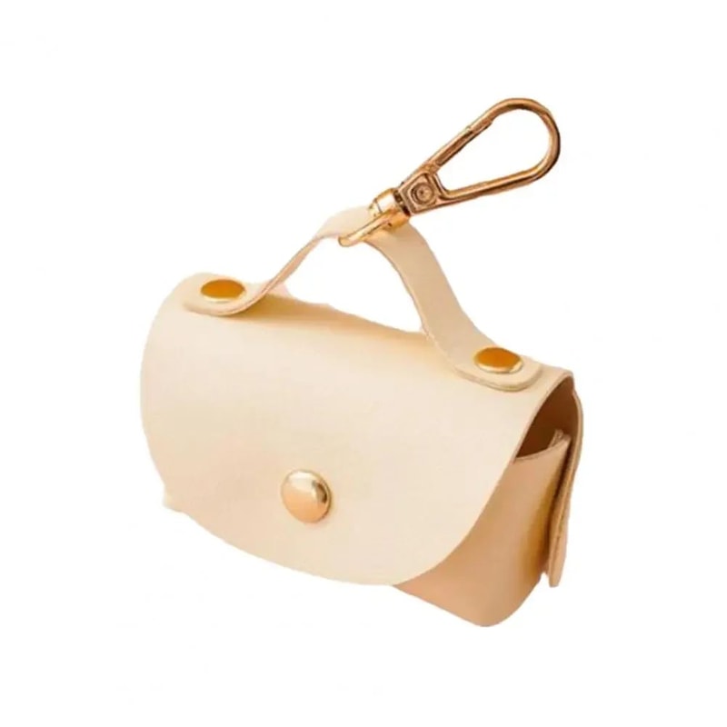Portable Dog Poop Bag Organizer Stylish Faux Leather Pet Poop Bag Holder With Dispenser For Dogs 6