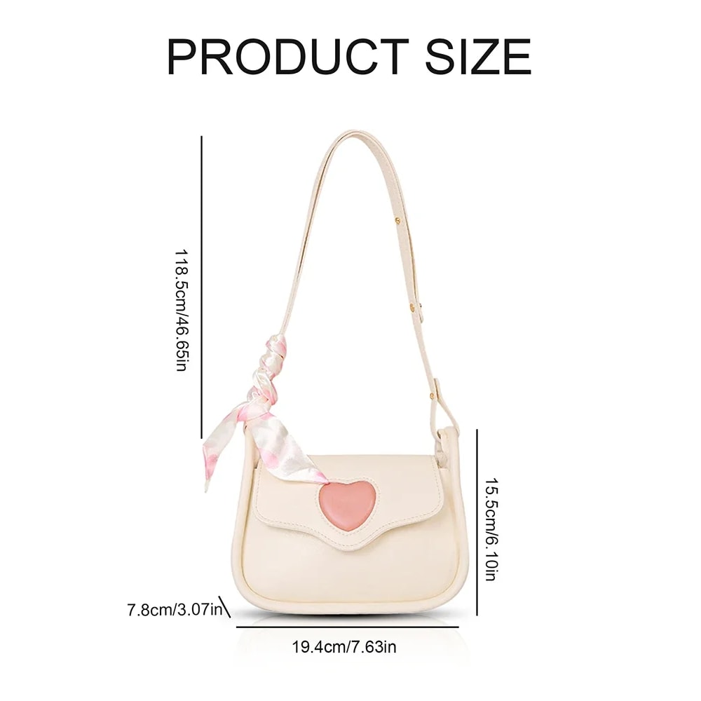 Fashion Love Slanting Cross Bag, Retro Saddle Niche Shoulder Bag