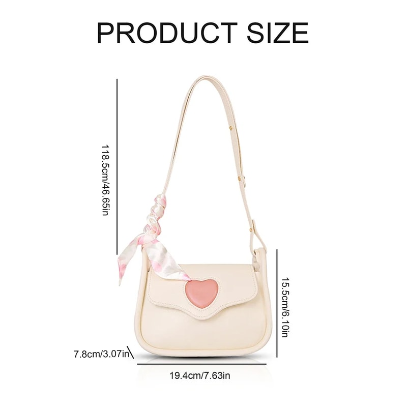 Fashion Love Slanting Cross Bag, Retro Saddle Niche Shoulder Bag
