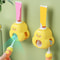 Cute Yellow Duck Toothpaste Dispenser With Toothbrush Holder Wall Mounted Easy Squeeze Bathroom Acc 2