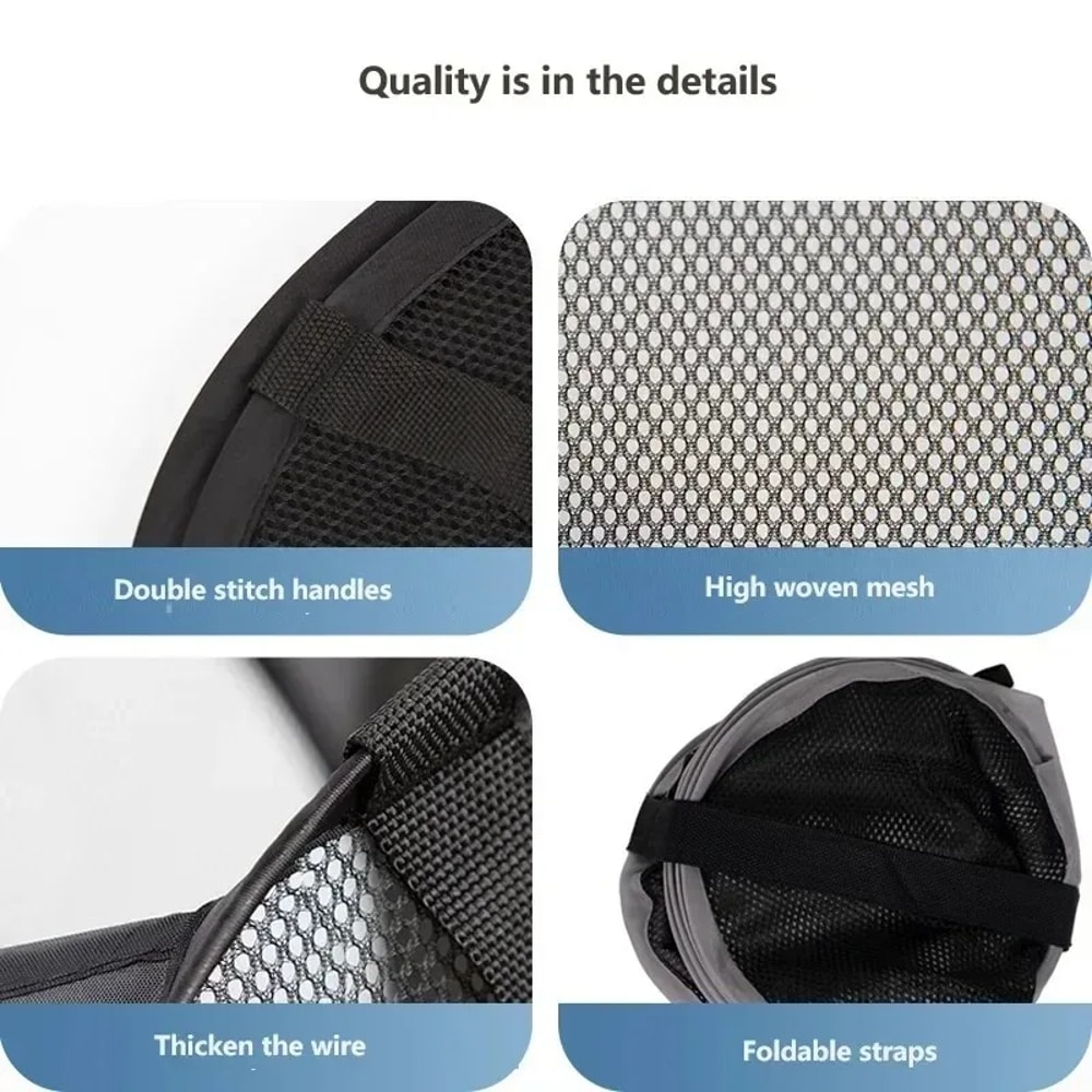 Fashion Mesh Laundry Basket Durable Folding Clothes Organizer Washable Toy Storage For Bathroom 2