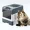 Fully Enclosed Spill Proof Deodorant Cat Toilet Pet Litter Box Kitten Anti Splash Plastic Sandbox B 0