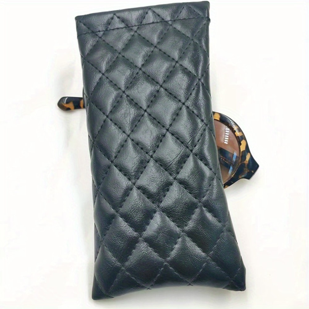 Portable Phone Glasses Storage Box, Soft PU Leather Glasses Bag, Portable Squeezed Glasses Case