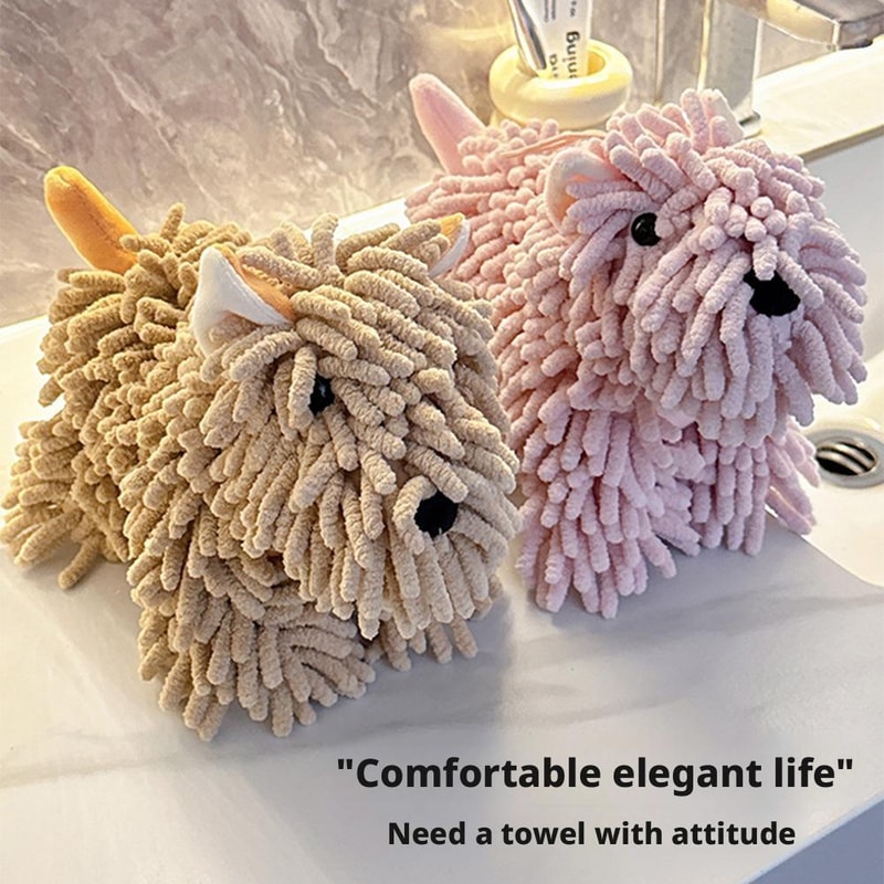 Puppy Shaped Hand Towel for Wall Mounting, Perfect for Kitchen and Bathroom Use, Soft Bathroom Towel