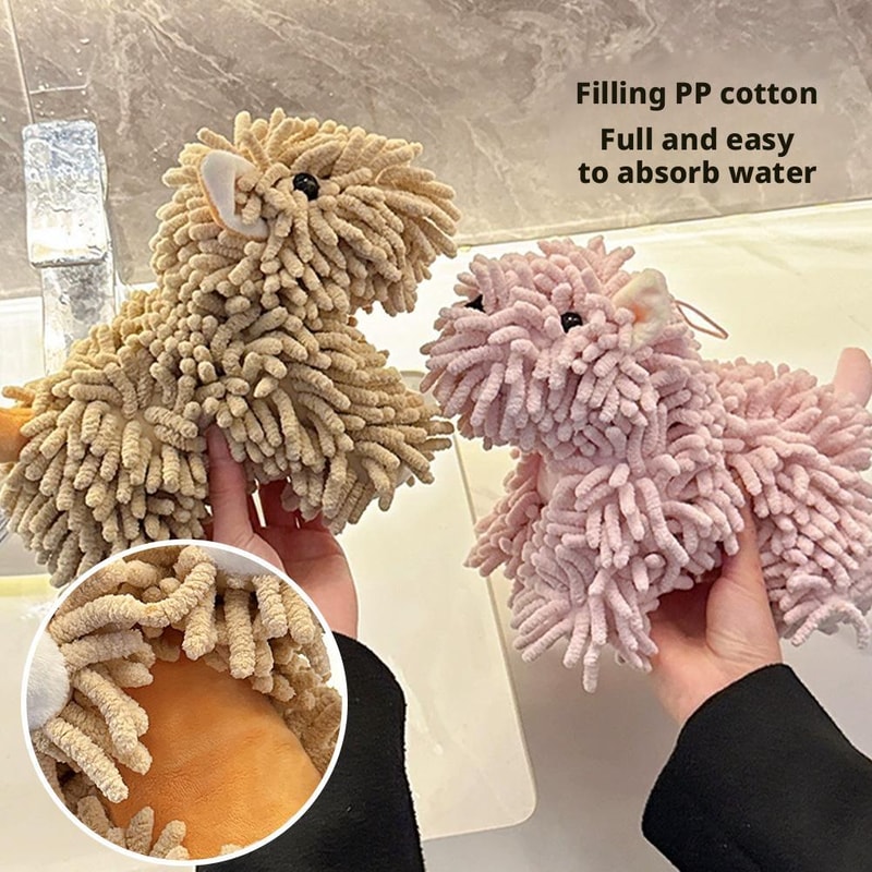 Puppy Shaped Hand Towel for Wall Mounting, Perfect for Kitchen and Bathroom Use, Soft Bathroom Towel