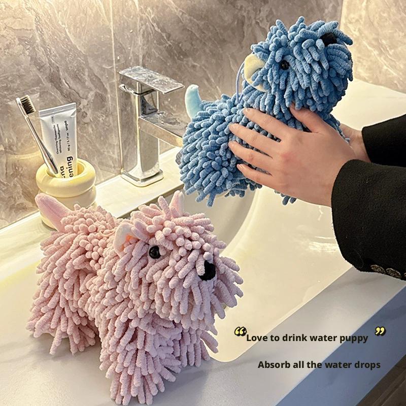 Puppy Shaped Hand Towel for Wall Mounting, Perfect for Kitchen and Bathroom Use, Soft Bathroom Towel