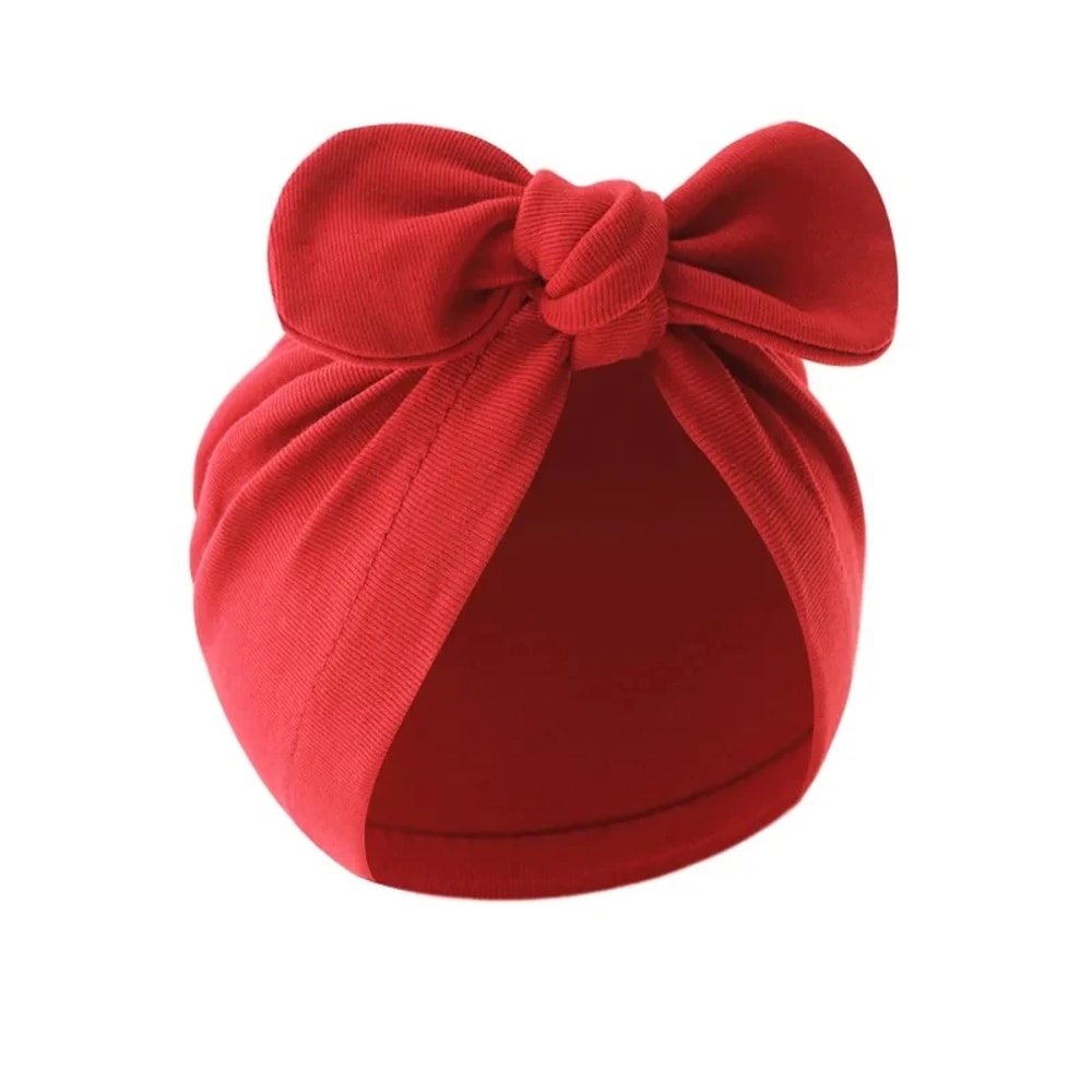 Toddler Cap Baby Accessories, Solid Color Newborn Beanie Cute Bows Turban Hats