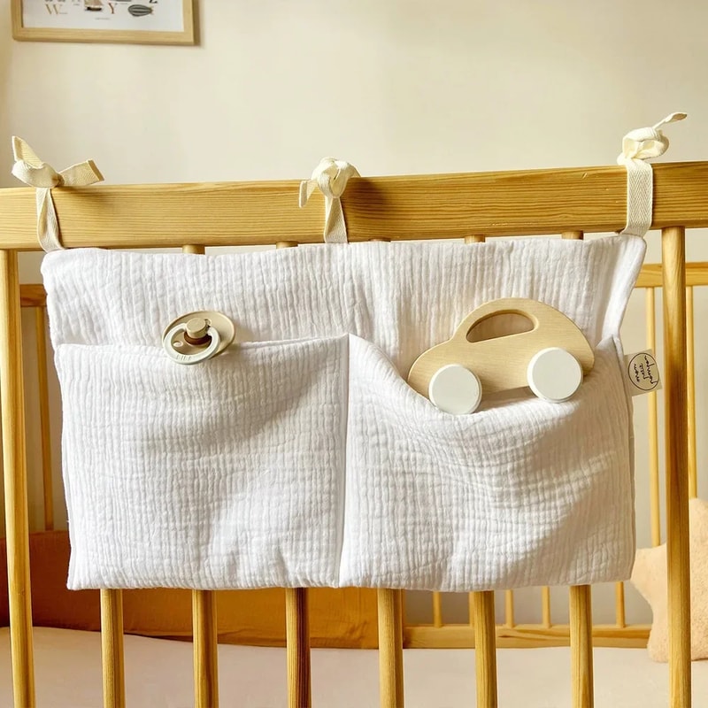 Baby Bedding Diaper Toys Bag, Newborn Bed Headboard Organizer