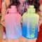 Plastic Portable Water Bottle With Straw, Large Capacity Fitness Kettle, Outdoor Gradient Sports Bottle