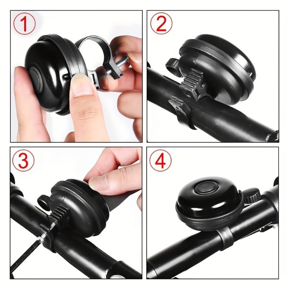 Durable Bike Bell Premium Aluminum Construction Classic Black HighPitched Sound Easy Installation F 2