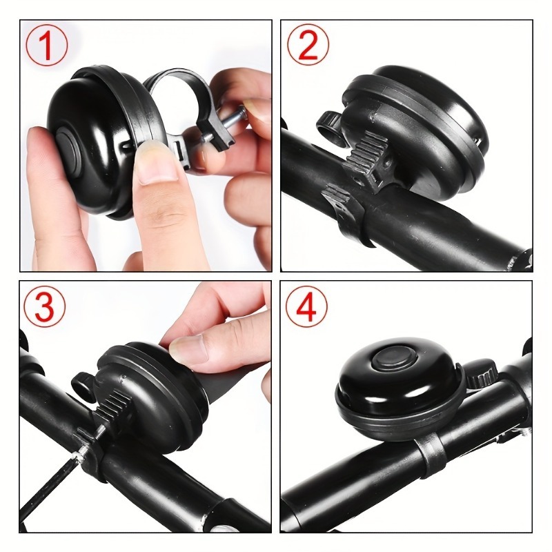 Durable Bike Bell Premium Aluminum Construction Classic Black HighPitched Sound Easy Installation F 2