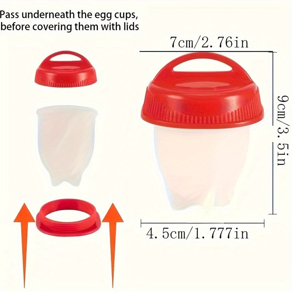 NonStick Silicone Egg Poachers HeatResistant Cooking Cups For Easy ShellFree Breakfast Prep 4