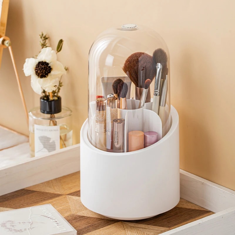 Portable Rotating Makeup Brush Storage Box Lipstick Shadow Cosmetic Holder Organizer 1