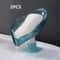Decorative Plastic Self Draining Bathroom Soap Tray Leaf Design Drain Soap Box With Suction Cup 1