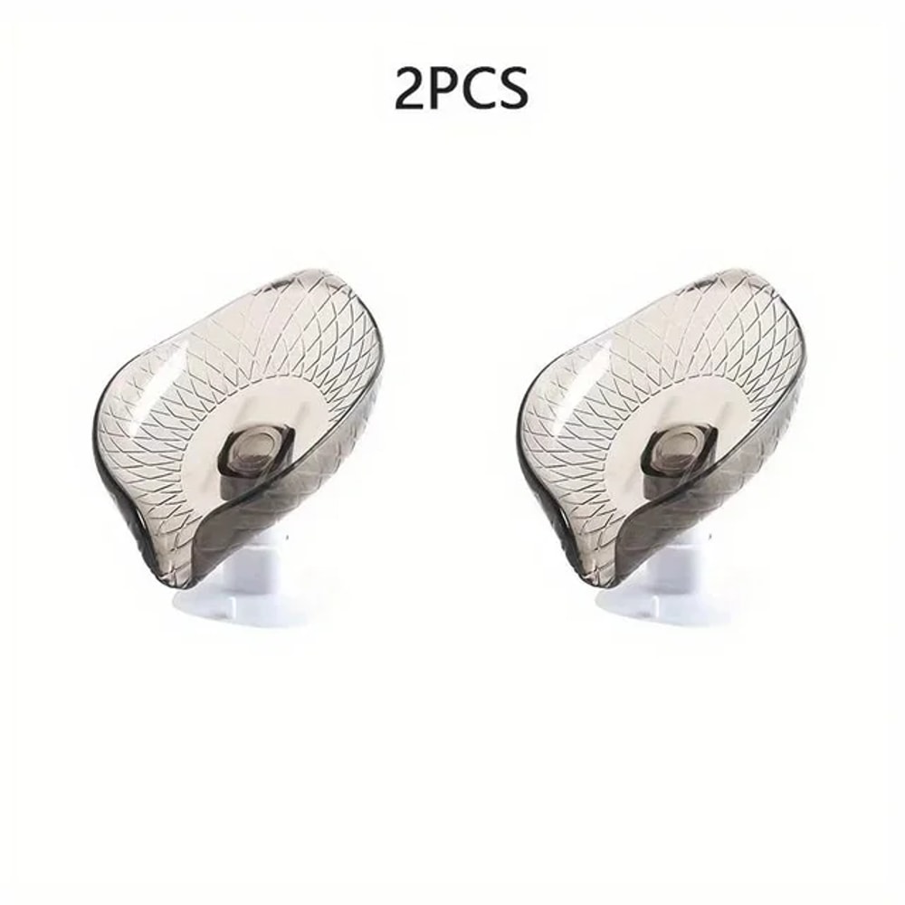 Decorative Plastic Self Draining Bathroom Soap Tray Leaf Design Drain Soap Box With Suction Cup 7