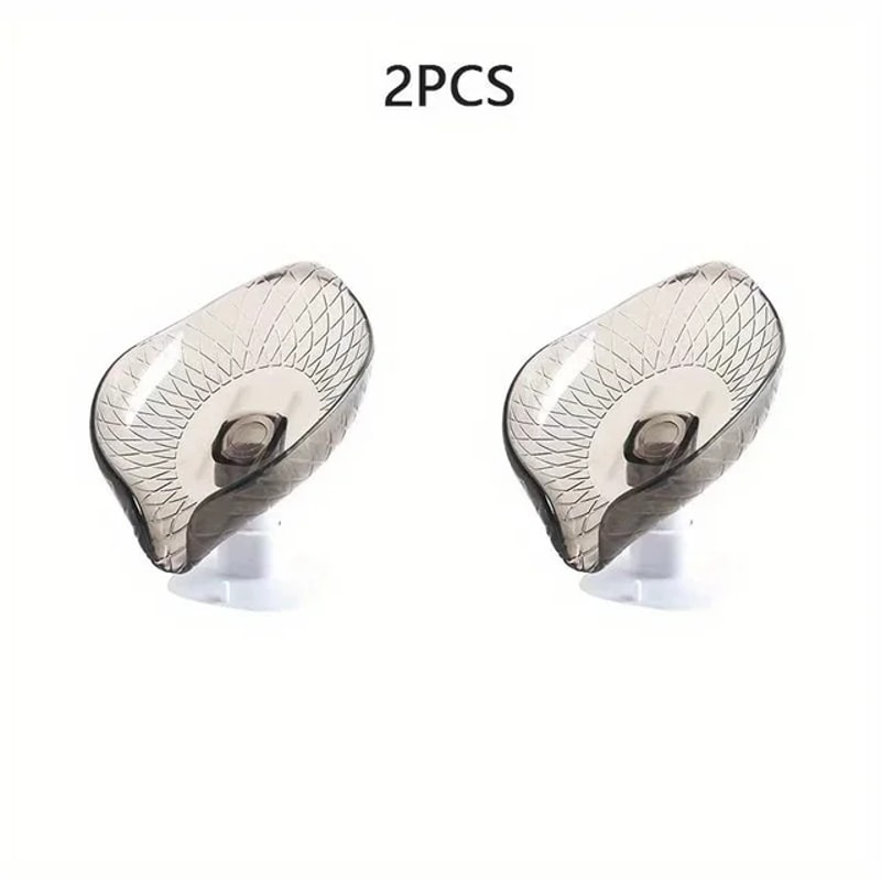 Decorative Plastic Self Draining Bathroom Soap Tray Leaf Design Drain Soap Box With Suction Cup 7