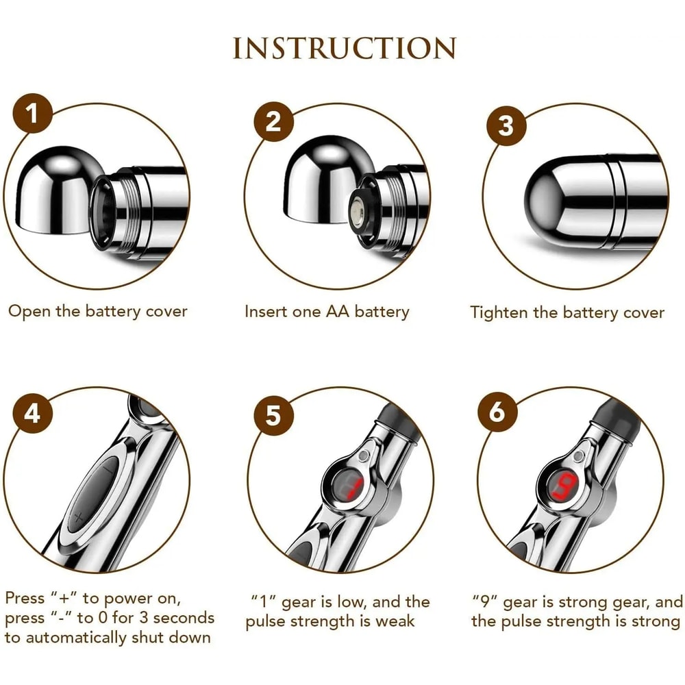 Multi-Function Meridian Press Energy Therapy Power Pen, Electronic Acupuncture Point Massage Pen for Pain Relief