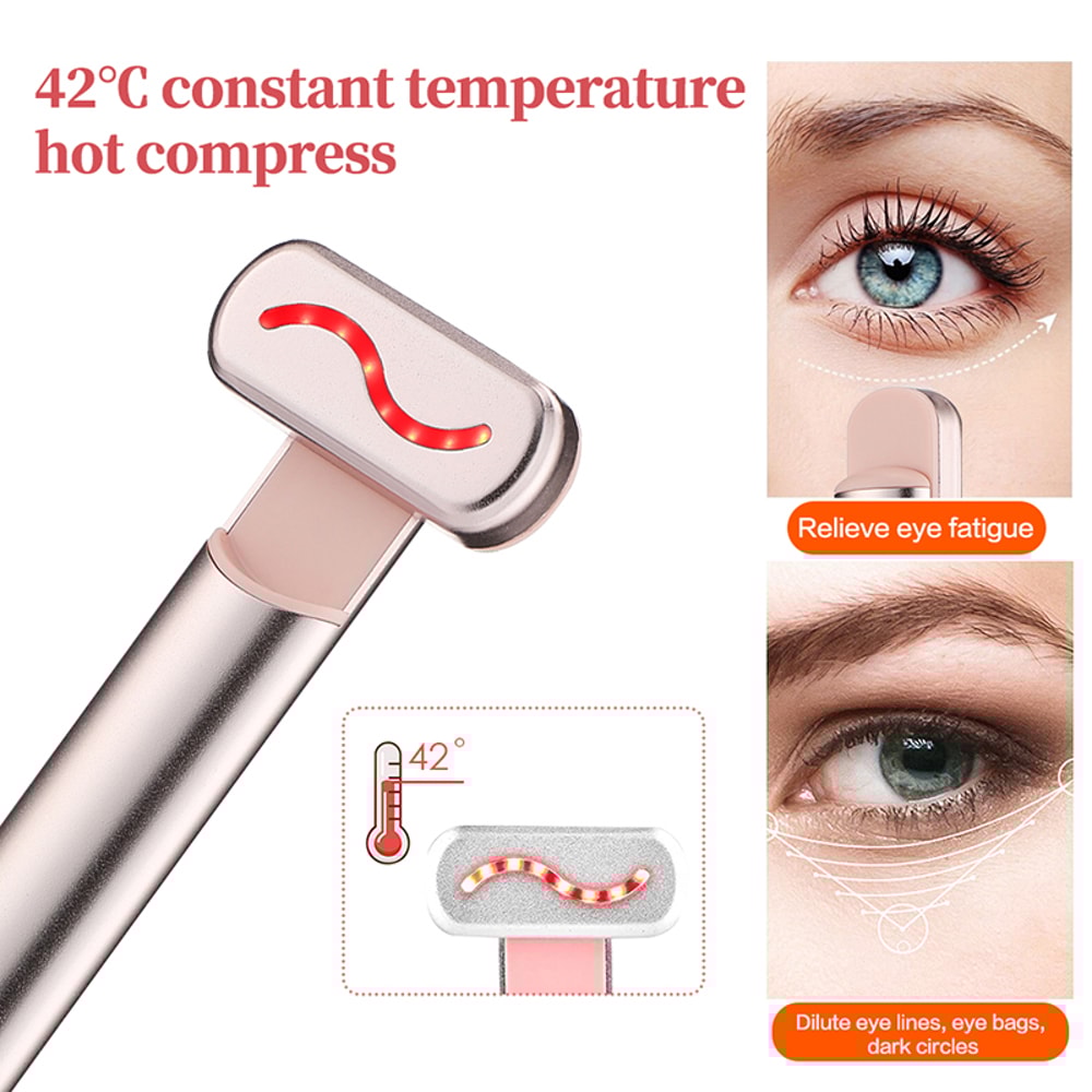 Facial Wand with EMS Microcurrent, Red Light Therapy, Neck Massager for Skin Care and Wrinkle Reduction