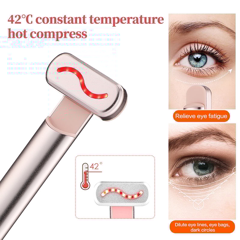 Facial Wand with EMS Microcurrent, Red Light Therapy, Neck Massager for Skin Care and Wrinkle Reduction