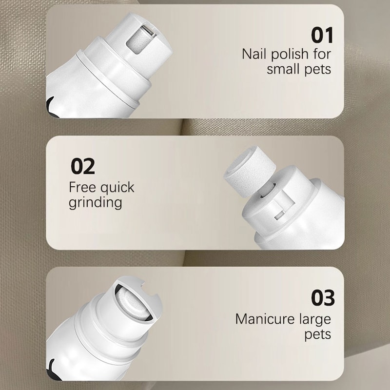 Pet Nail Grinder, Electric Nail Trimmer for Cats and Dogs, 3 Speed Rechargeable Nail Clippers