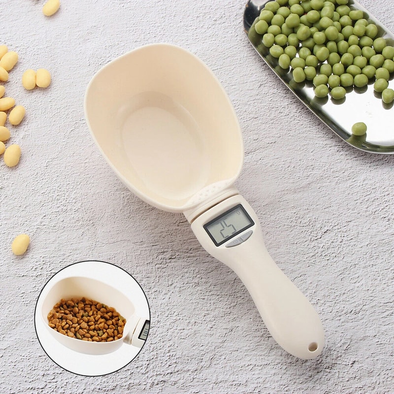 Pet Food Measuring Scoop, Electronic Dog Cat Food Measuring Cup, Digital Spoon Scale with LED Display