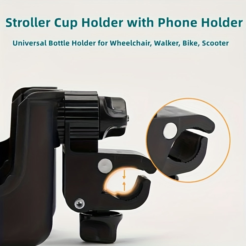 Universal Bottle Holder For Stroller With Phone Holder Stroller Water Cup Holder Wheelchair Accesso 3