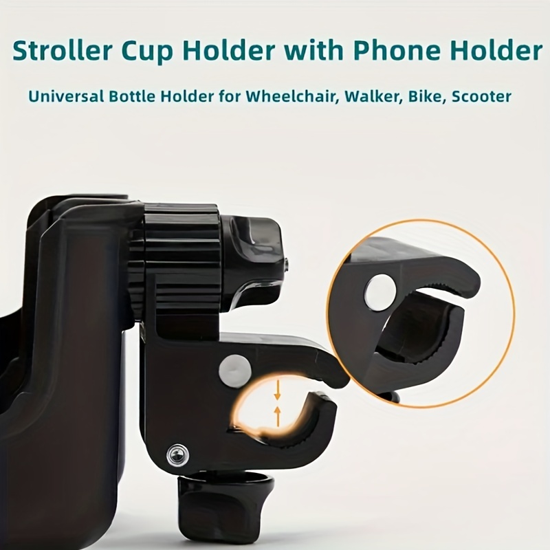 Universal Bottle Holder For Stroller With Phone Holder Stroller Water Cup Holder Wheelchair Accesso 3