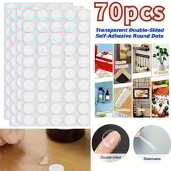 traceless dual-sided adhesive tape, no-residue for home/office, sticks to plastic/glass/metal surfaces