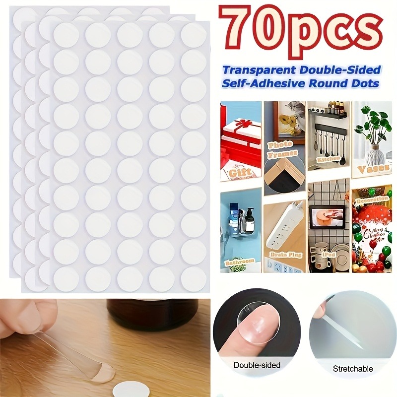 Traceless Dual-Sided Adhesive Tape, No-Residue for Home/Office, Sticks to Plastic/Glass/Metal Surfaces