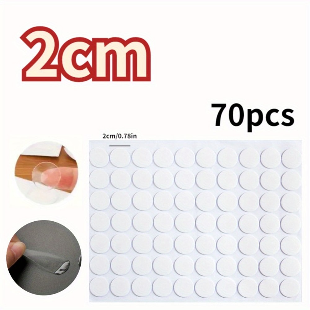 Traceless Dual-Sided Adhesive Tape, No-Residue for Home/Office, Sticks to Plastic/Glass/Metal Surfaces