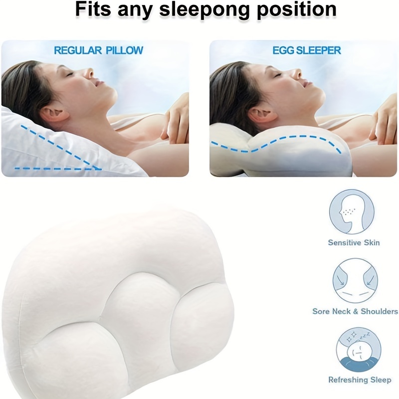Cloud Pillow Nap Pillow Medium Soft Neck Support Pillow Portable Egg Shaped Pillow 3